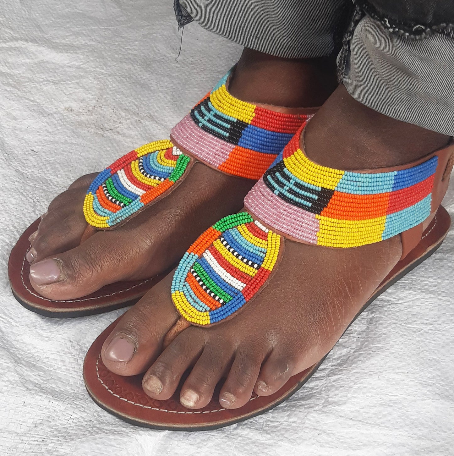 Shanga Beaded Lace Gladiator Sandals (GLD-LC-2)