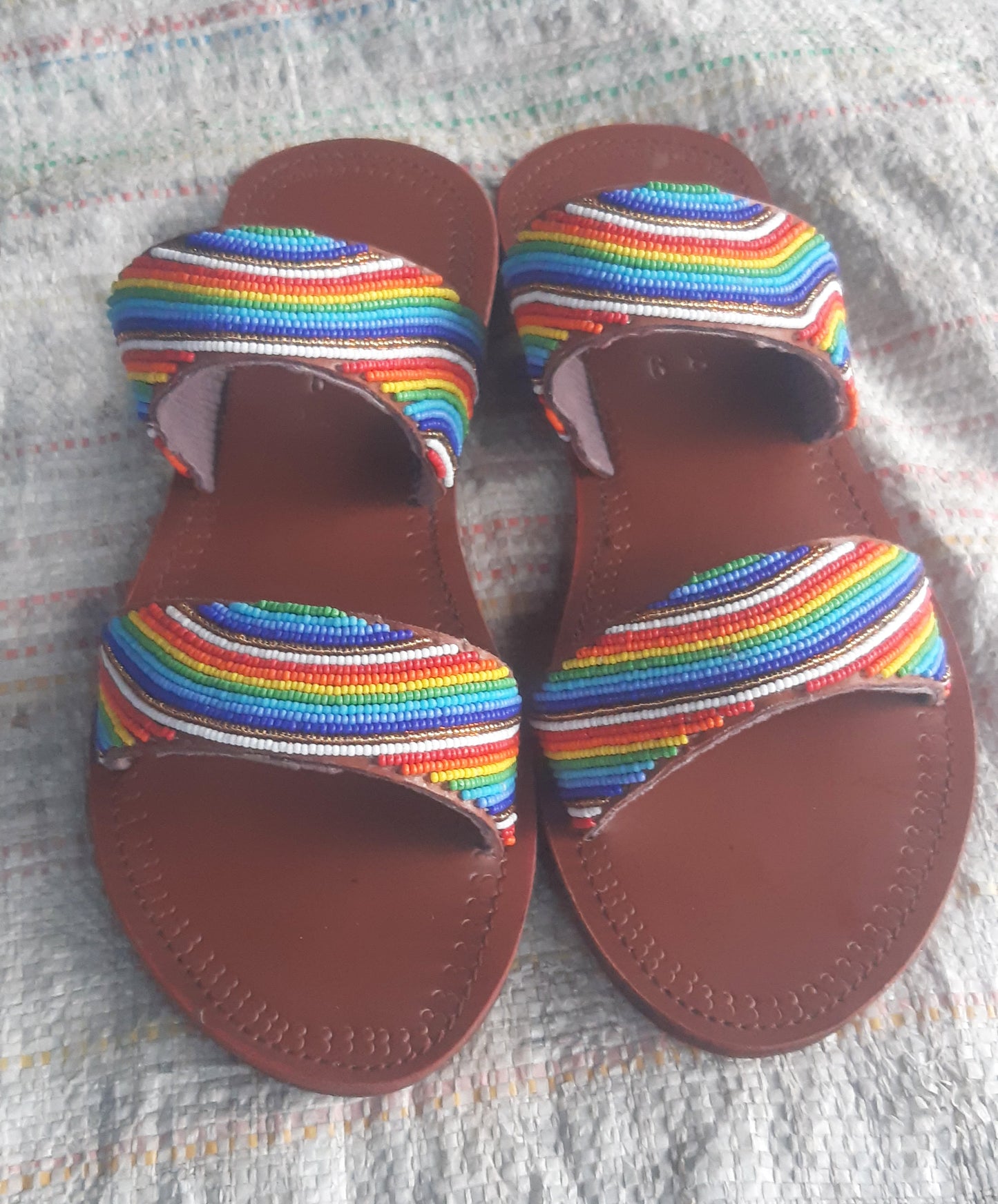 Shanga Beaded Leather Sandals (LT-DS-5)