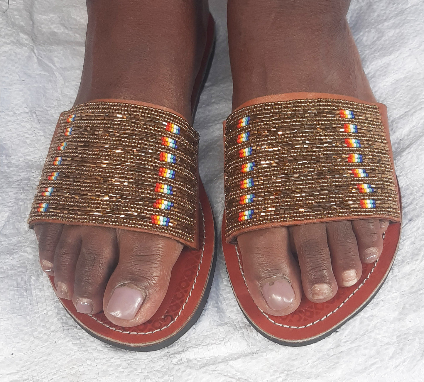 Shanga Beaded Leather Sandals (LT-WDS-1)
