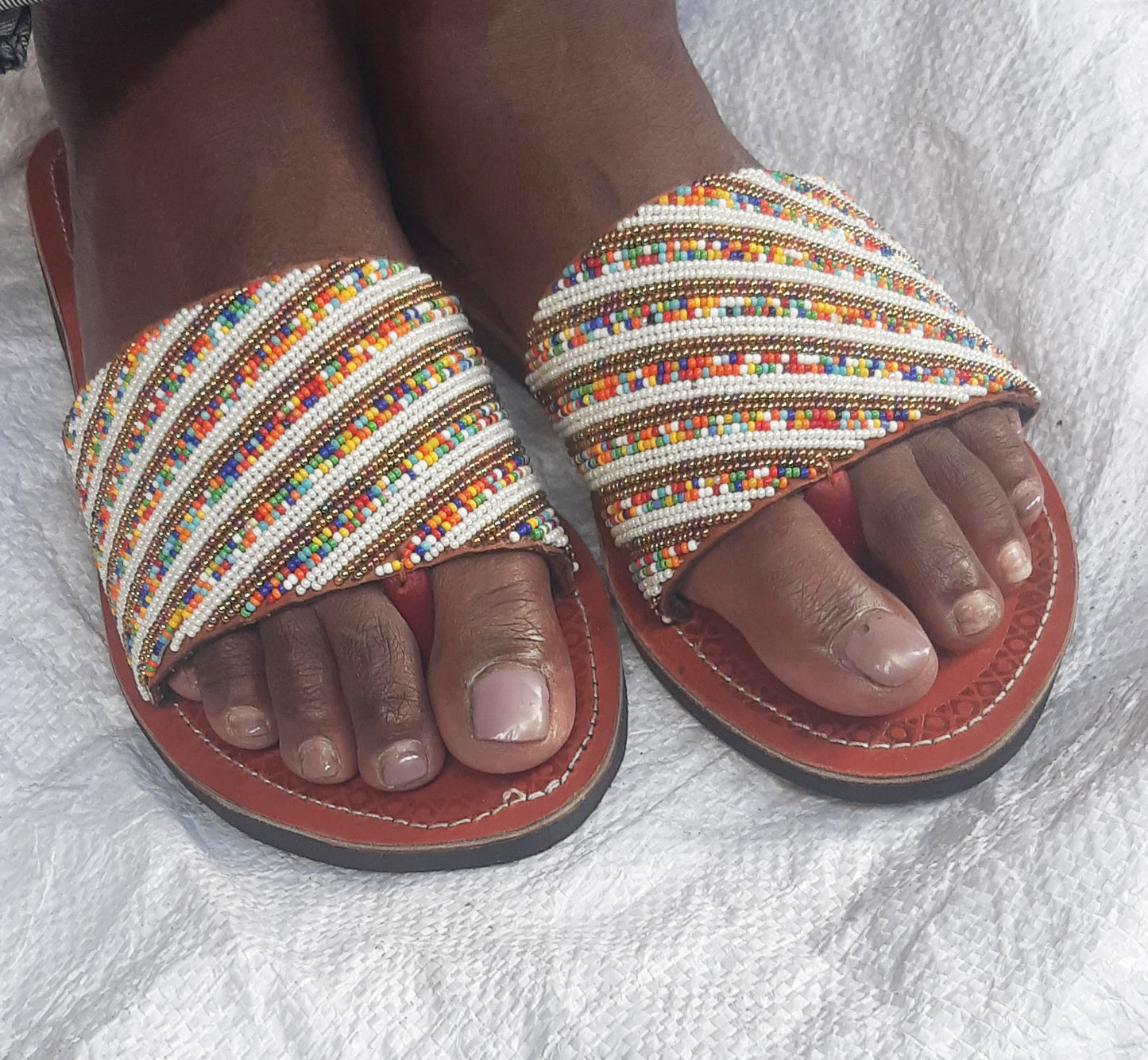 Shanga Beaded Leather Sandals (LT-WDS-2)