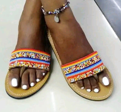 Shanga Beaded Leather Sandals (LT-WDS-5)