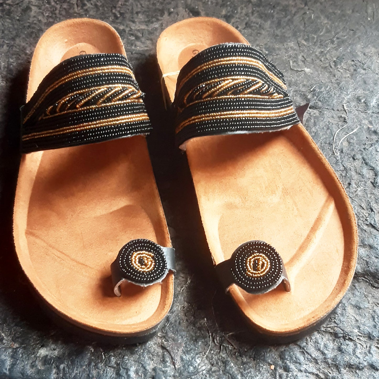 Shanga Beaded Toe Hold-Cork sandals (CRK-TH-2)