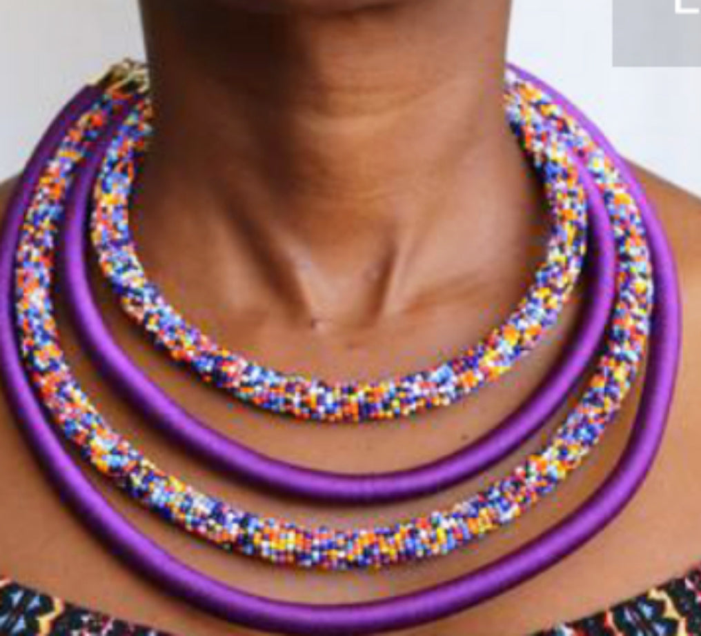 Shanga Multi-cyclic Layered Necklace (Afro1)