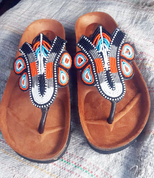 Shanga beaded Cork Sandals (CRK-SLP-6)