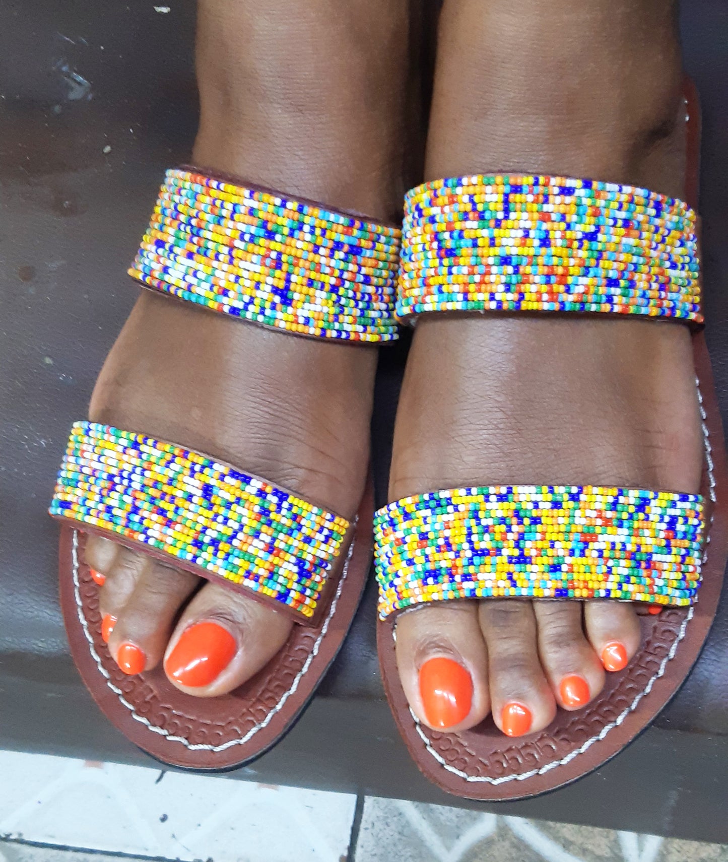 Shanga Beaded Leather Sandals (LT-DS-1)