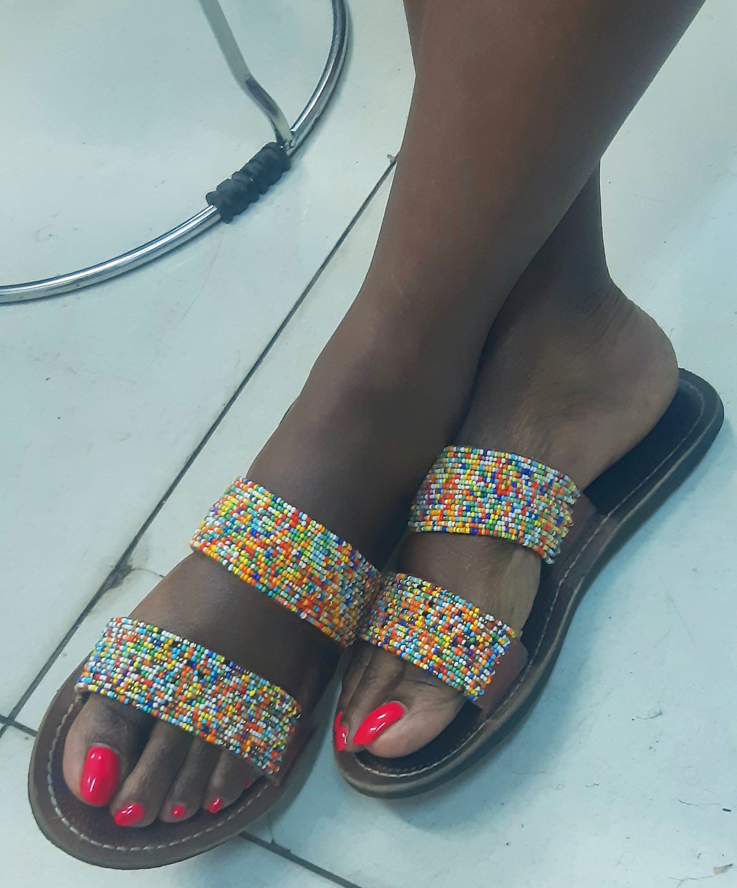 Shanga Beaded Leather Sandals (LT-DS-1)