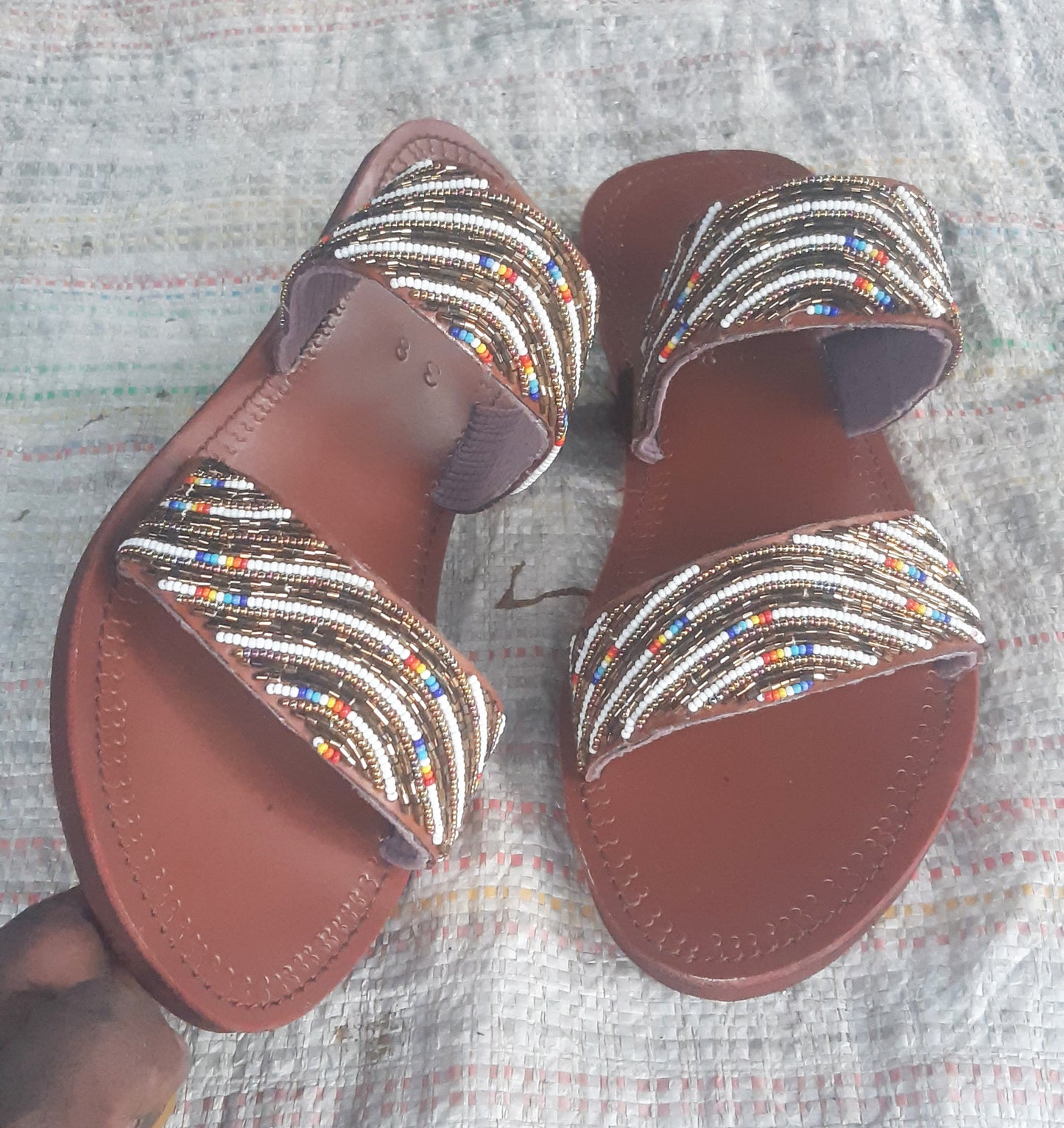 Shanga Beaded Leather Sandals (LT-DS-4)
