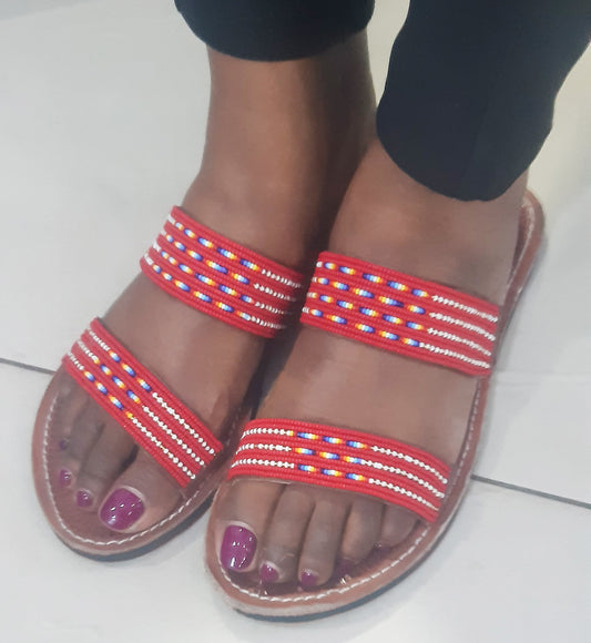 Shanga Beaded Leather Sandals (LT-DS-6)
