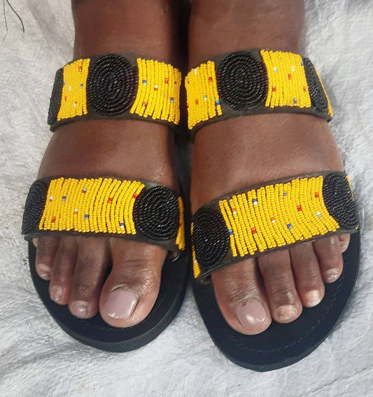 Shanga Beaded Leather Sandals (LT-DS-9)