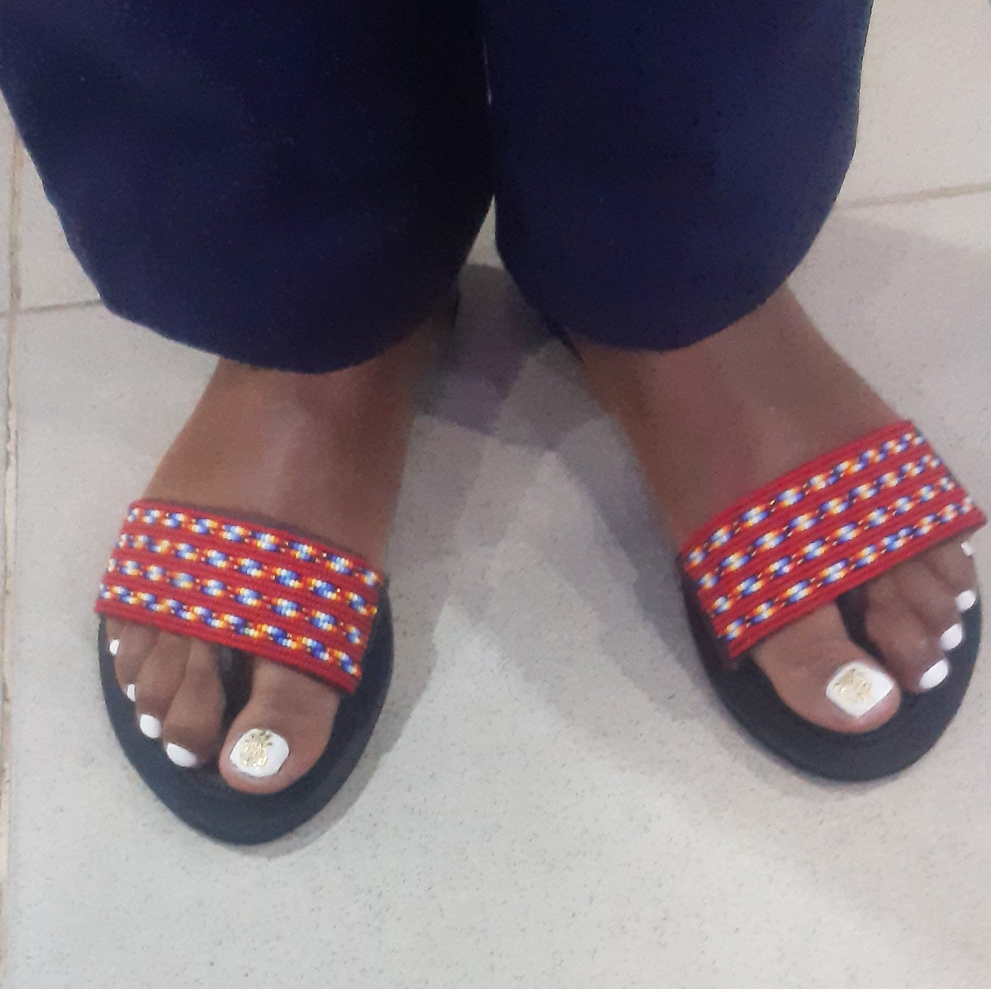 Shanga Beaded Leather Sandals (LT-THS-1)