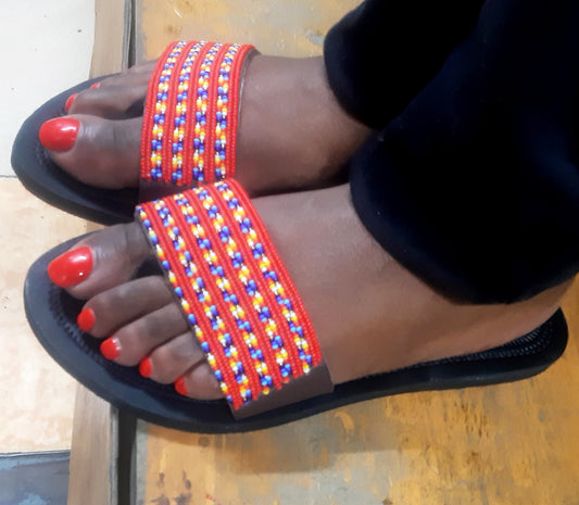 Shanga Beaded Leather Sandals (LT-THS-1)