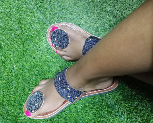 Shanga Beaded Leather Sandals (LT-TOES-U-3)