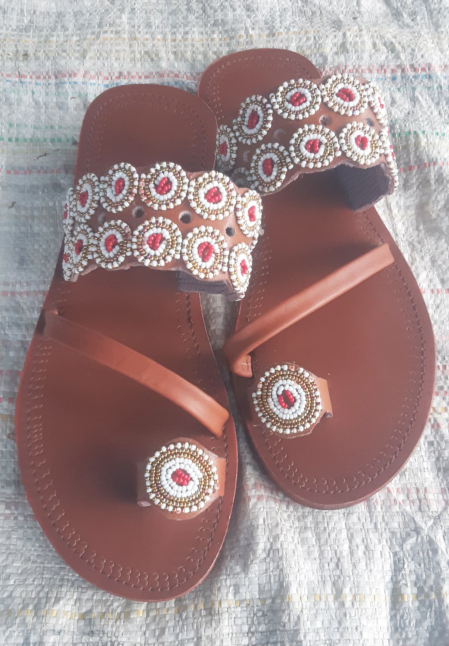 Shanga Beaded Leather Sandals (LT-TOES-st-2)