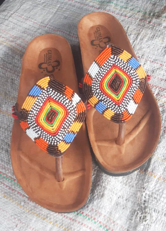 Shanga Beaded Slip Cork Sandals (Slp Cork- Diamond 1)