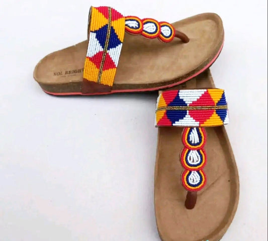 Shanga Beaded T-Cork sandals (CRK-T-1)