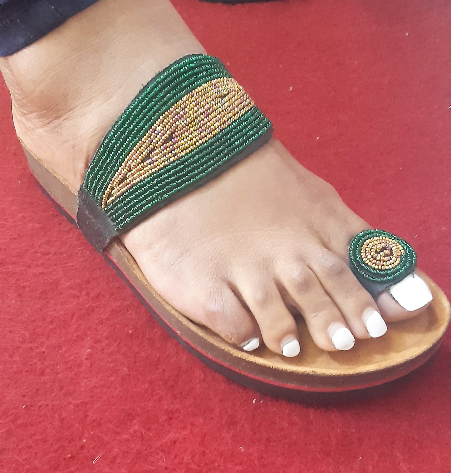 Shanga Beaded Toe Hold-Cork sandals (CRK-TH-5)