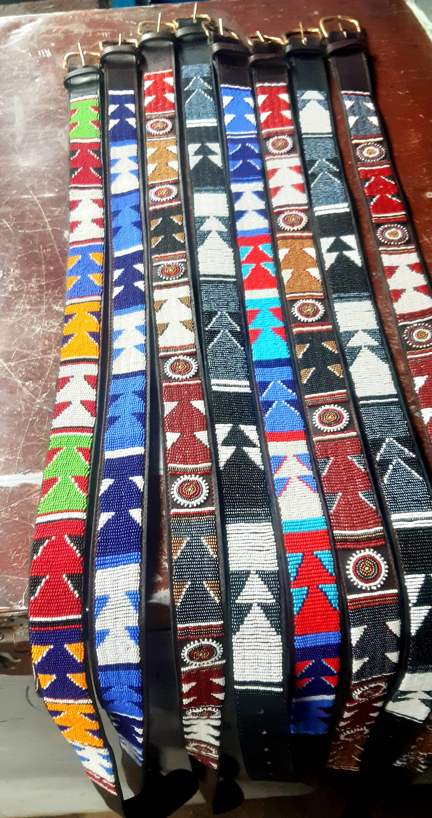 Shanga Beaded Leather Belt