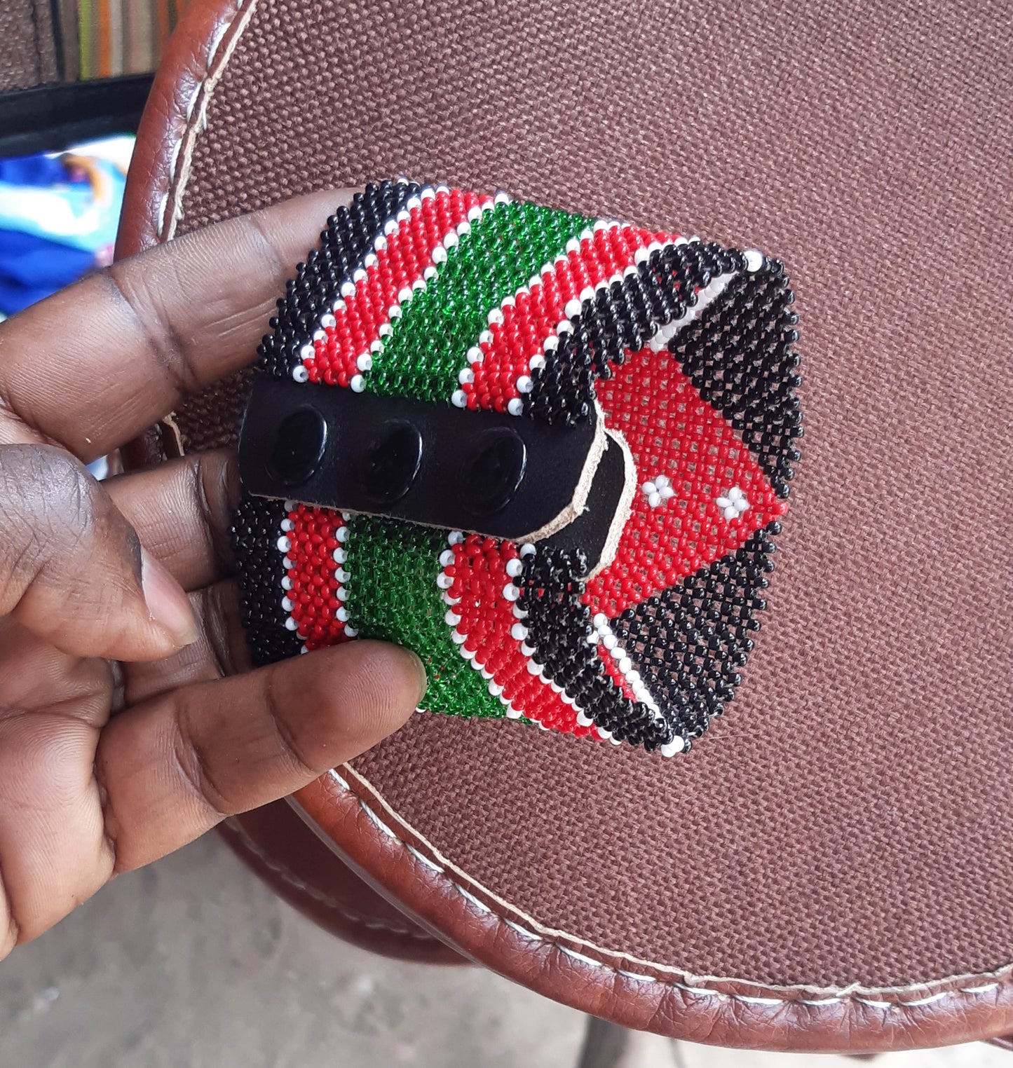 Shanga Kenyan Flag Button Bangle (Pana)