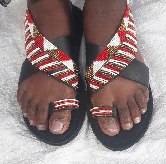 Shanga Leather Side Strap on Sandals(-FTS-11)