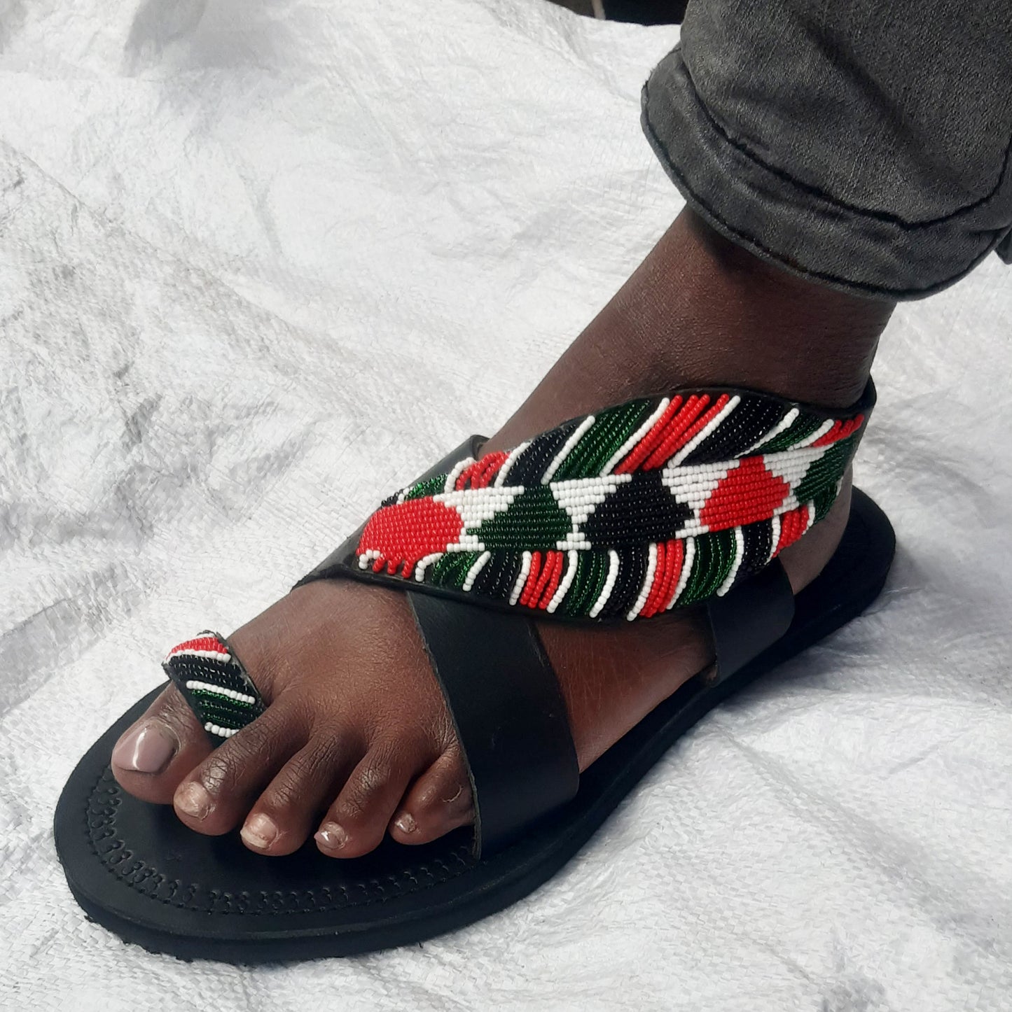 Shanga Leather Side Strap on Sandals(-FTS-11)