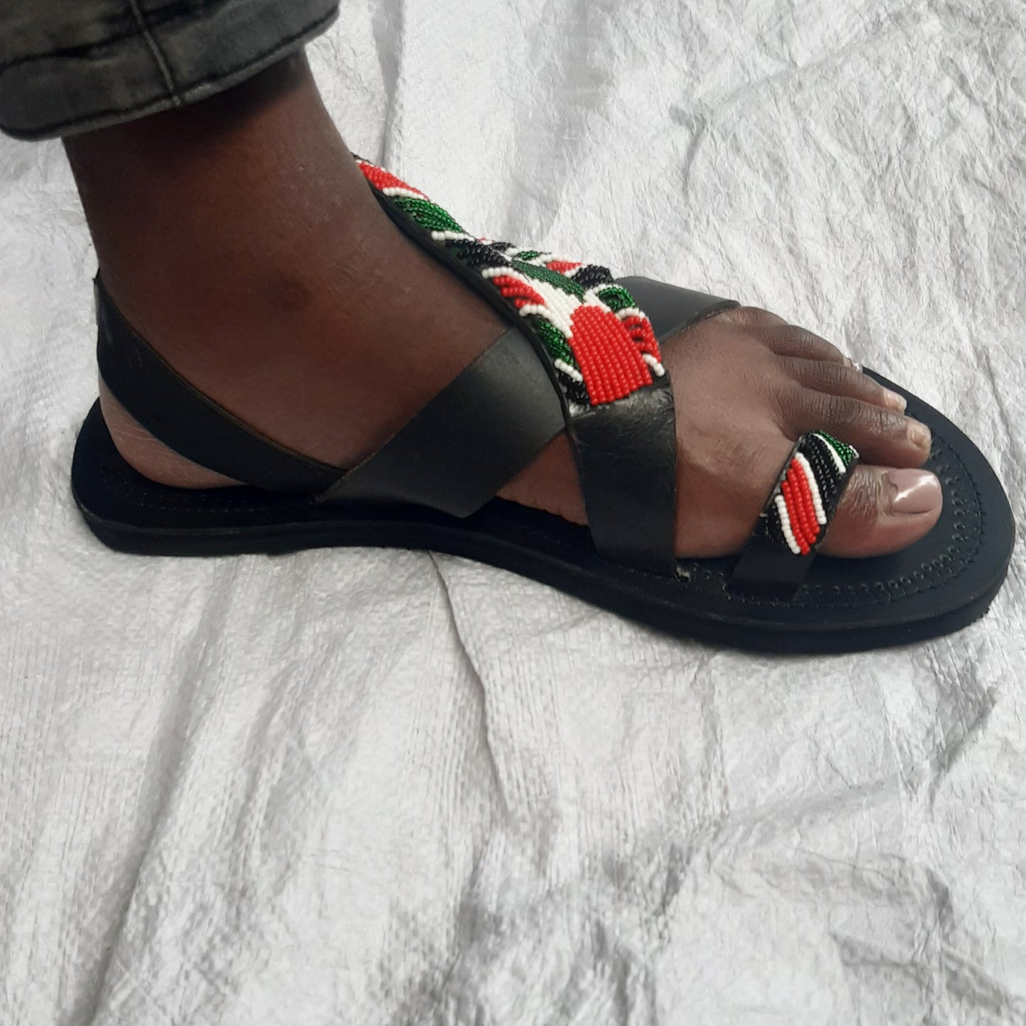 Shanga Leather Side Strap on Sandals(-FTS-11)