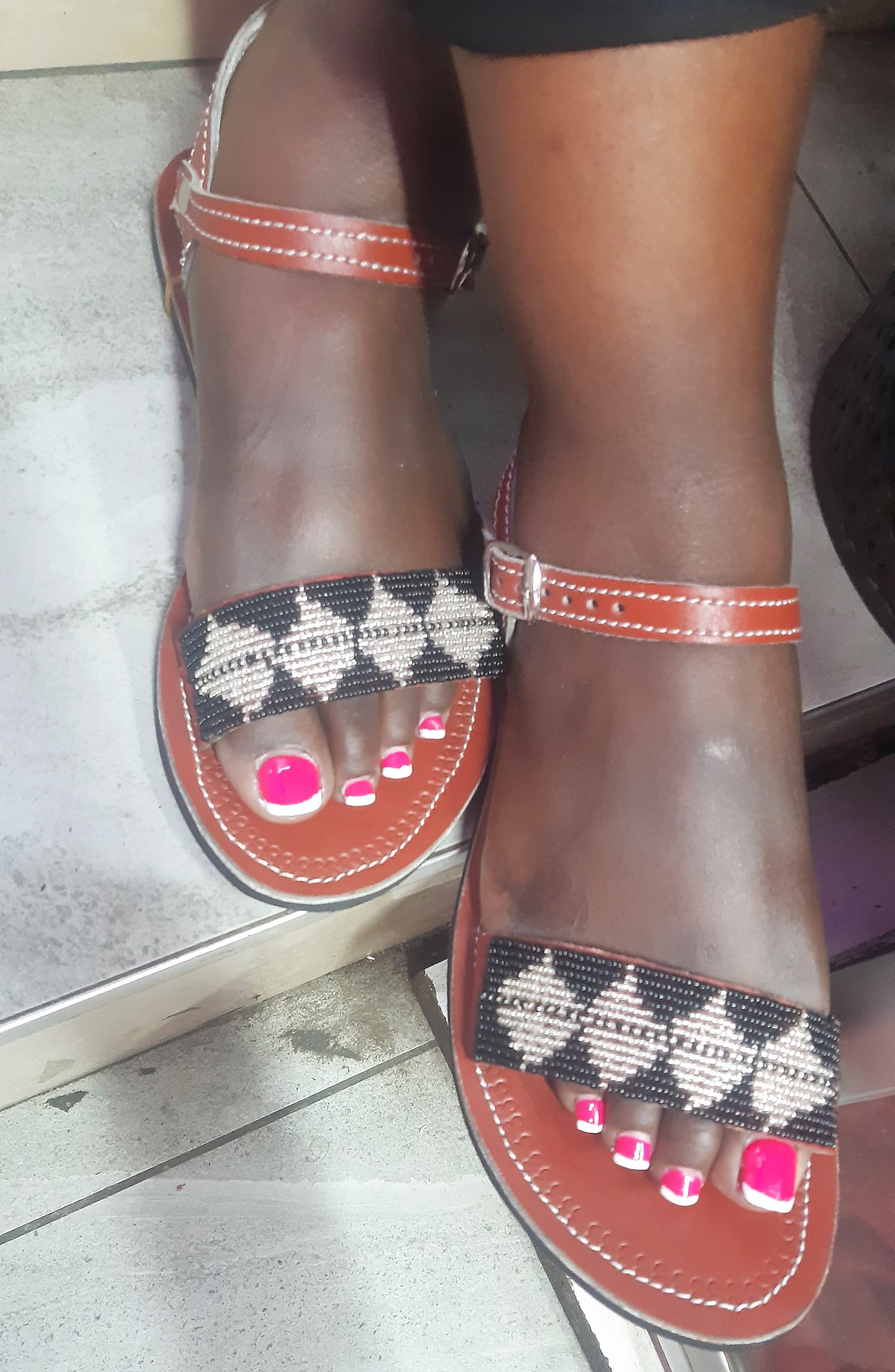 Shanga Leather Strap on Sandals(-FTS-3)