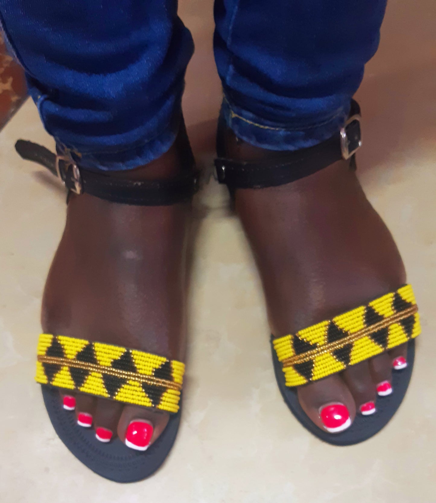 Shanga Leather Strap on Sandals(-FTS-5)