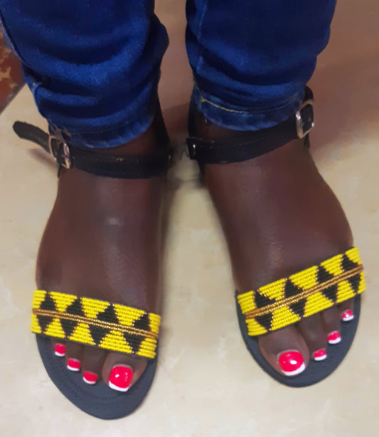 Shanga Leather Strap on Sandals(-FTS-5)