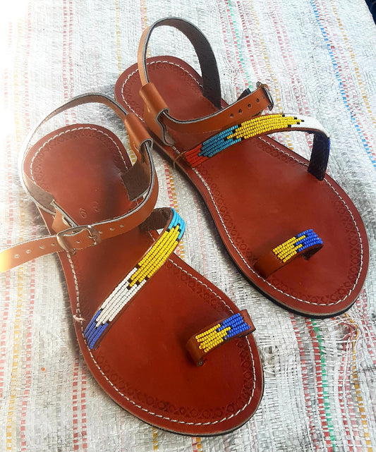 Shanga Leather Strap on Sandals(-FTS-twirls -2)