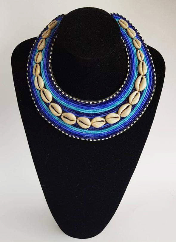 Shanga Leather Base Chocker Necklace (Ganda)