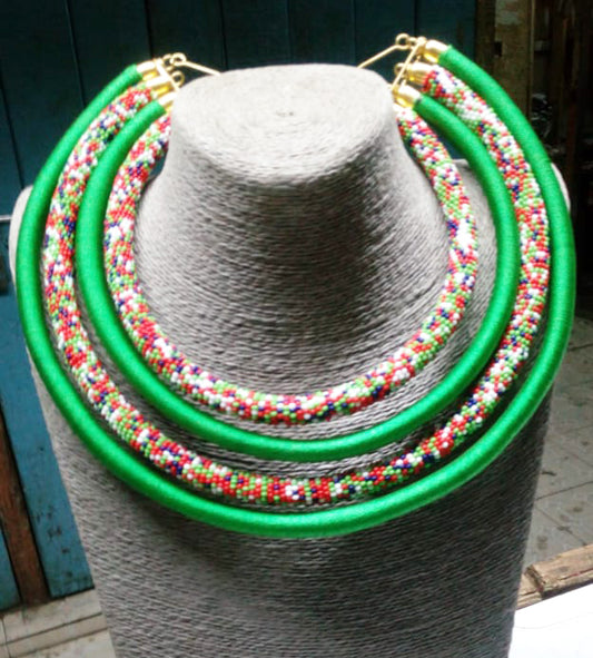 Shanga Multi-cyclic Layered Necklace (Afro2)