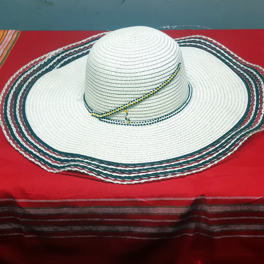 Shanga Straw Beaded Hat (Cream)