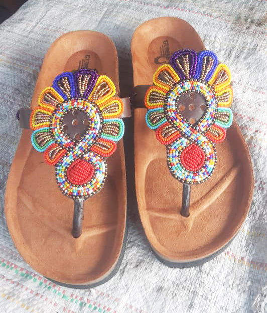 Shanga beaded Cork Sandals (CRK-SLP-3)