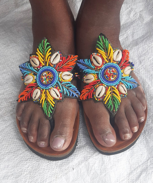 Shanga beaded Cork Sandals (CRK-SLP-4)