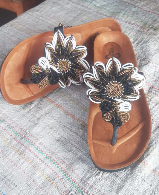 Shanga beaded Cork Sandals (CRK-SLP-7)