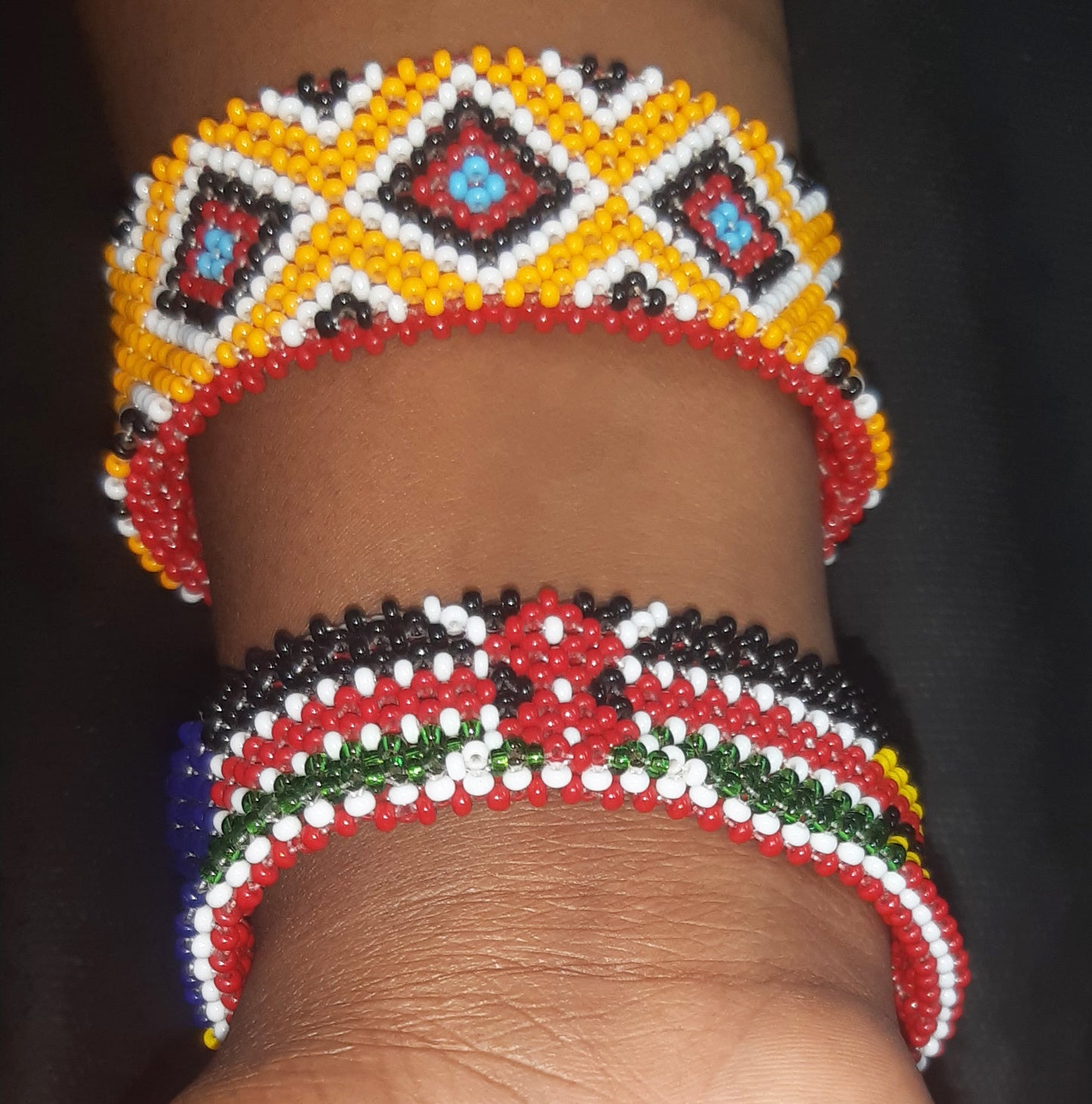Shanga Beaded Double Layer Convertible Bangle (Mara)